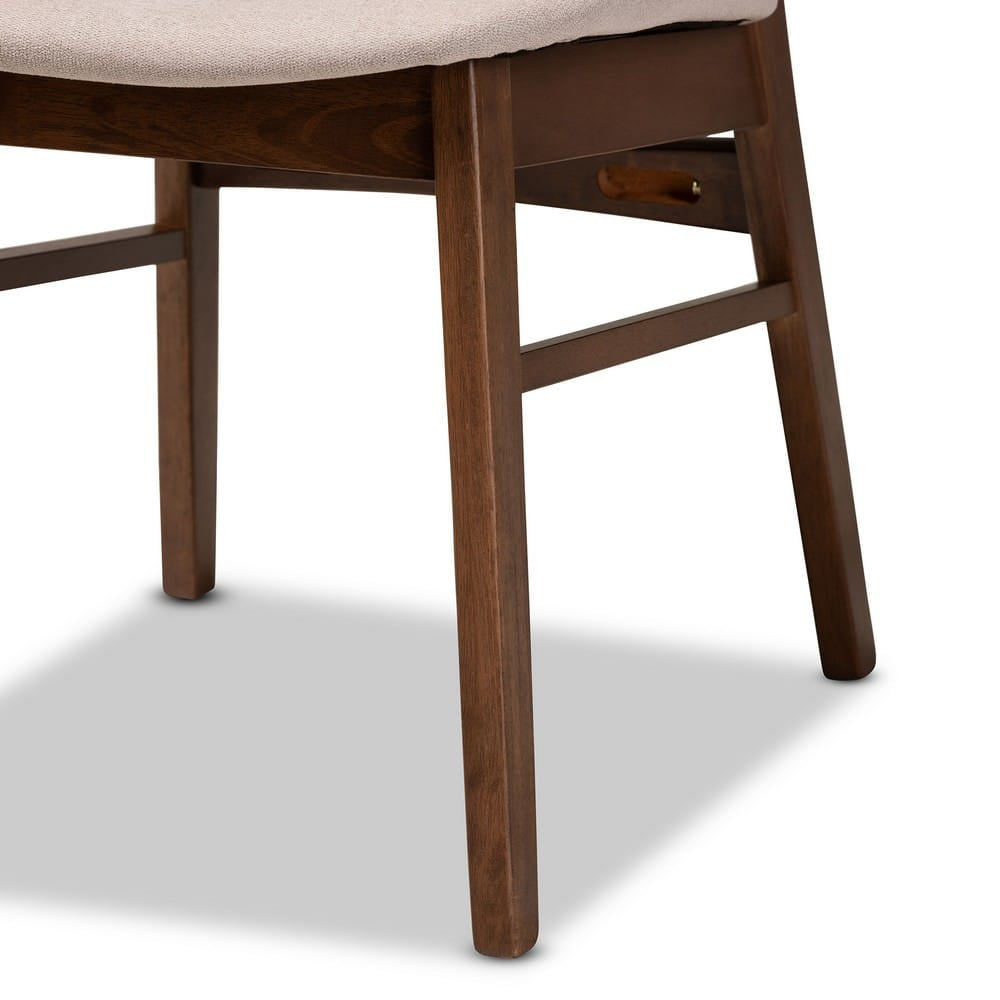 Baxton Studio - Alston Dining Set in Beige/Walnut Brown - WM1892B-Latte/Walnut-5PC Dining Set view 6