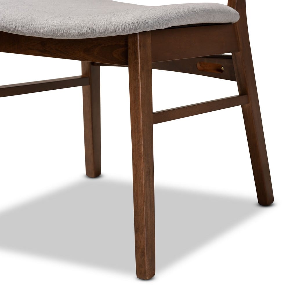 Baxton Studio - Alston Dining Set in Grey/Walnut Brown - WM1892B-Smoke/Walnut-5PC Dining Set view 6