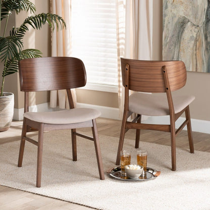 Baxton Studio - Alston Set of 2 Dining Chairs in Beige/Walnut Brown - WM1892B-Latte/Walnut-DC view 7