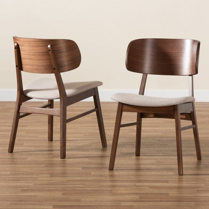 Baxton Studio - Alston Set of 2 Dining Chairs in Beige/Walnut Brown - WM1892B-Latte/Walnut-DC view 8