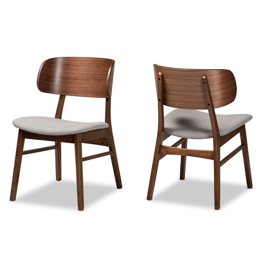 Baxton Studio - Alston Set of 2 Dining Chairs in Grey/Walnut Brown - WM1892B-Smoke/Walnut-DC view 1