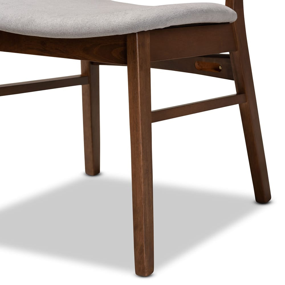 Baxton Studio - Alston Set of 2 Dining Chairs in Grey/Walnut Brown - WM1892B-Smoke/Walnut-DC view 5