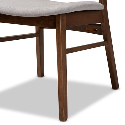 Baxton Studio - Alston Set of 2 Dining Chairs in Grey/Walnut Brown - WM1892B-Smoke/Walnut-DC view 5