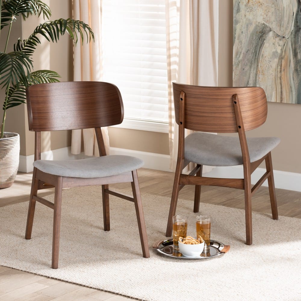 Baxton Studio - Alston Set of 2 Dining Chairs in Grey/Walnut Brown - WM1892B-Smoke/Walnut-DC view 7