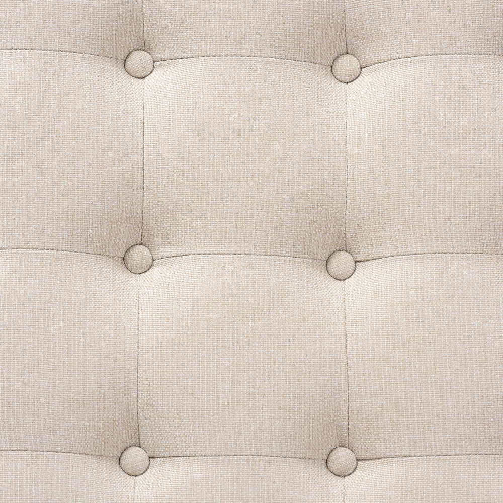 Baxton Studio - Alvere Ottoman in Beige/Walnut - BBT5365-Beige/Walnut-Otto view 3