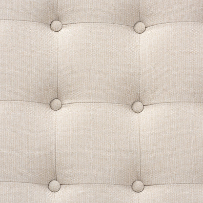 Baxton Studio - Alvere Ottoman in Beige/Walnut - BBT5365-Beige/Walnut-Otto view 3
