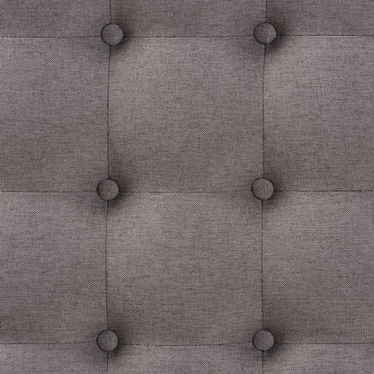 Baxton Studio - Alvere Ottoman in Grey/Walnut - BBT5365-Grey/Walnut-Otto view 3