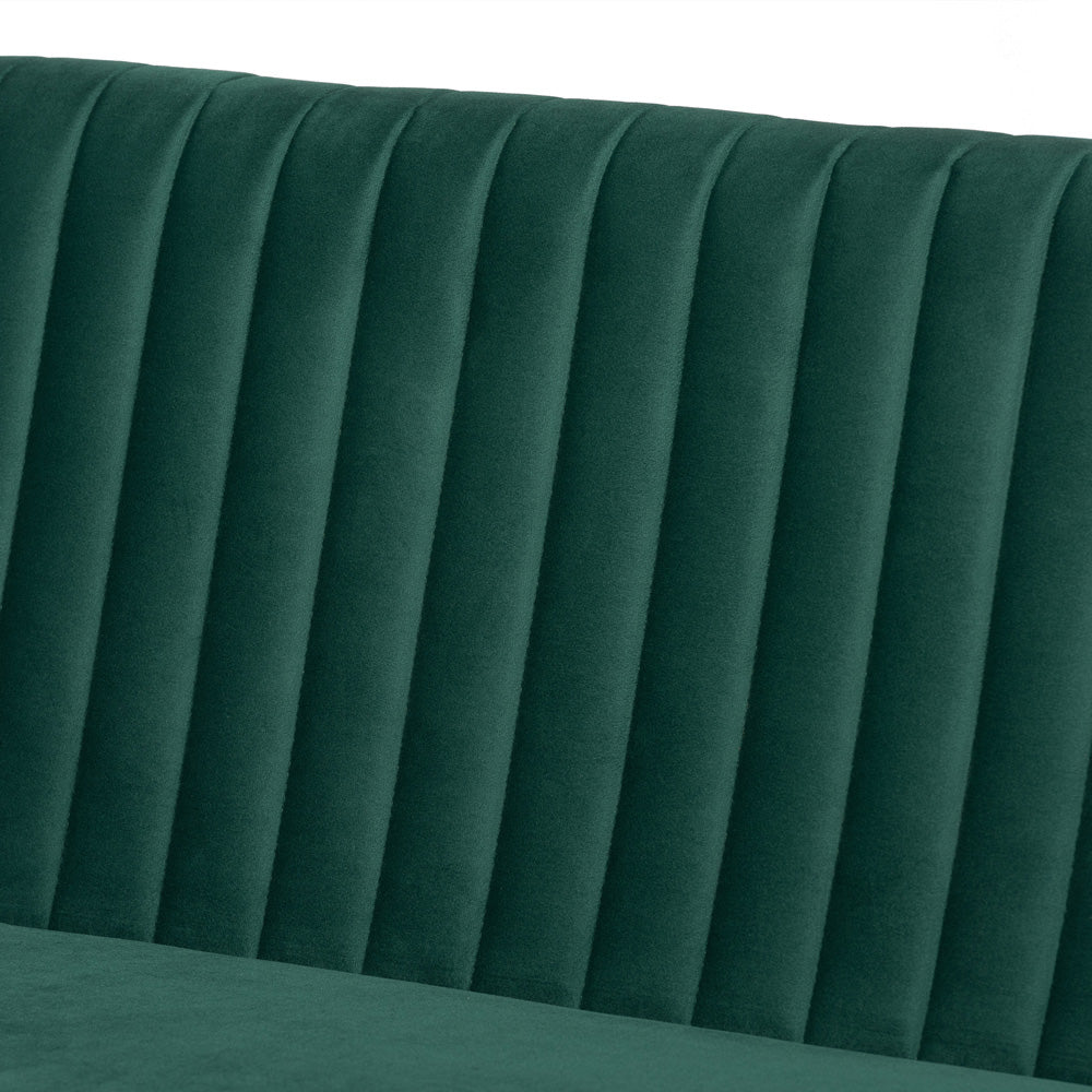 Baxton Studio - Alvis Dining Set in Emerald Green/Walnut Brown - BBT8063-Emerald Velvet/Walnut-2PC SF Bench view 4