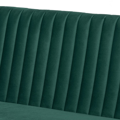Baxton Studio - Alvis Dining Set in Emerald Green/Walnut Brown - BBT8063-Emerald Velvet/Walnut-2PC SF Bench view 4