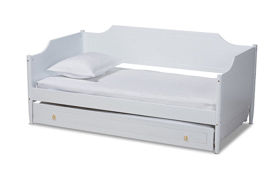 Baxton Studio - Alya Daybed - MG0016-1-White-Daybed with Trundle view 1