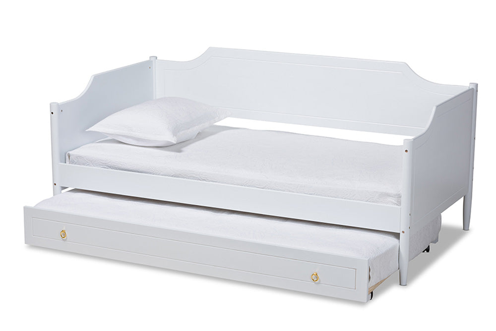 Baxton Studio - Alya Daybed - MG0016-1-White-Daybed with Trundle view 2
