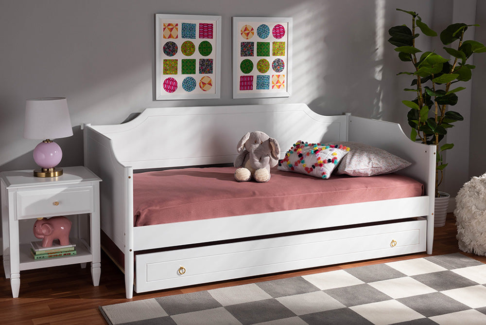 Baxton Studio - Alya Daybed - MG0016-1-White-Daybed with Trundle view 5
