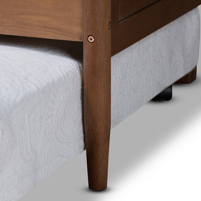 Baxton Studio - Alya Full Size Daybed with Trundle in Walnut Brown - MG0016-1-Walnut-Daybed-F/T view 7