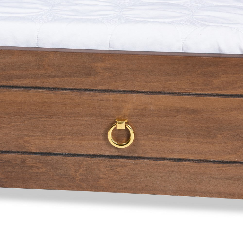Baxton Studio - Alya Full Size Daybed with Trundle in Walnut Brown - MG0016-1-Walnut-Daybed-F/T view 8