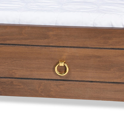 Baxton Studio - Alya Full Size Daybed with Trundle in Walnut Brown - MG0016-1-Walnut-Daybed-F/T view 8