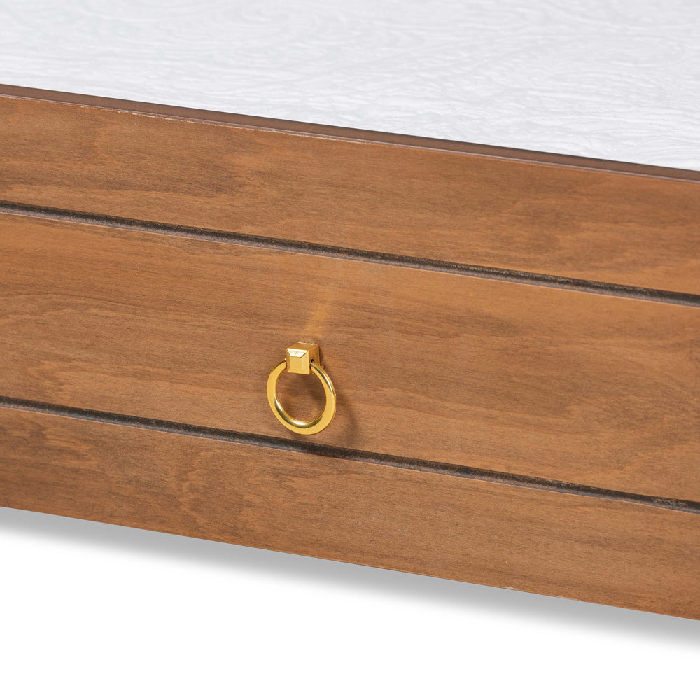 Baxton Studio - Alya Trundle in Walnut/Gold - MG 0016-1-Walnut-Trundle view 4