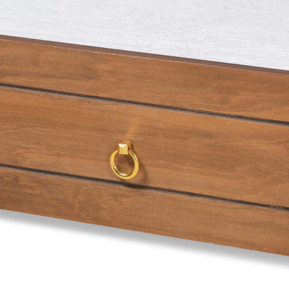 Baxton Studio - Alya Trundle in Walnut/Gold - MG 0016-1-Walnut-Trundle view 4
