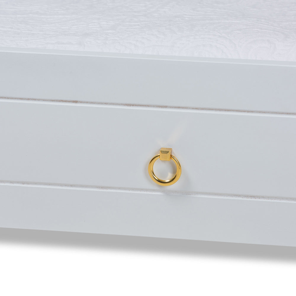 Baxton Studio - Alya Trundle in White/Gold - MG 0016-1-White-Trundle view 4