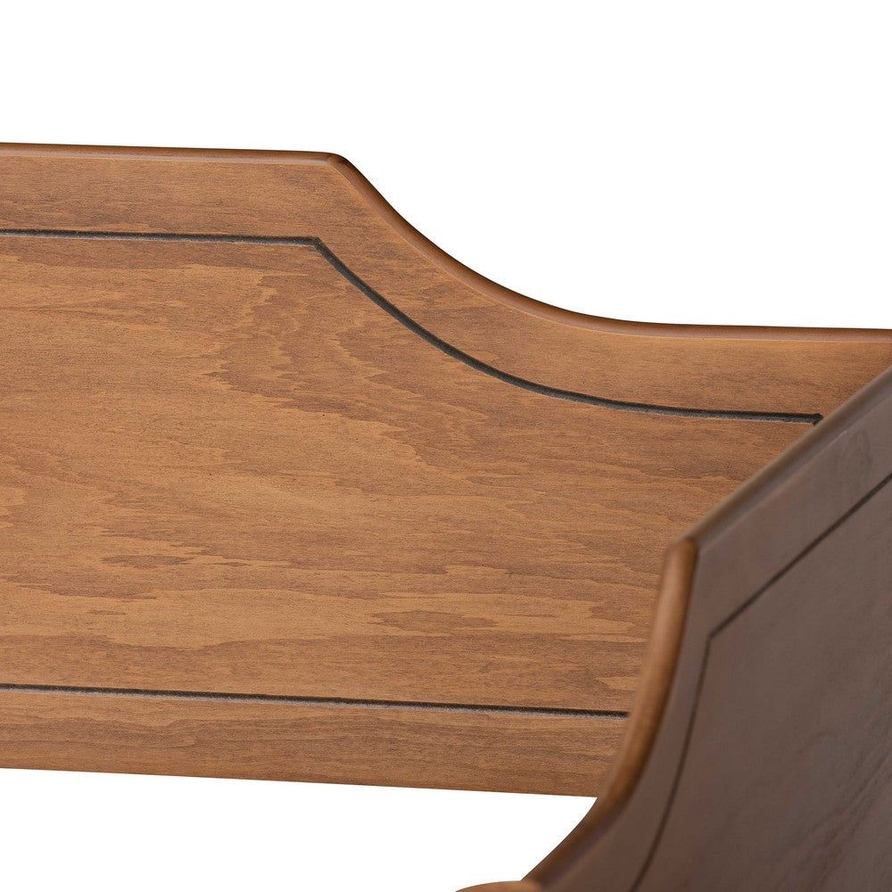 Baxton Studio - Alya Twin Size Daybed with Trundle in Walnut/Gold - MG0016-1-Walnut-Daybed with Trundle view 6