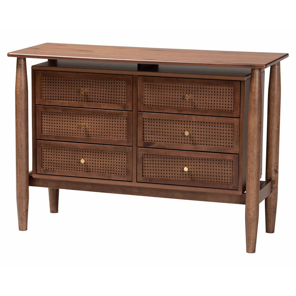 Baxton Studio - Alyssa King Bedroom Set in Walnut Brown - SW8598-Walnut-3PC King Bedroom set view 4