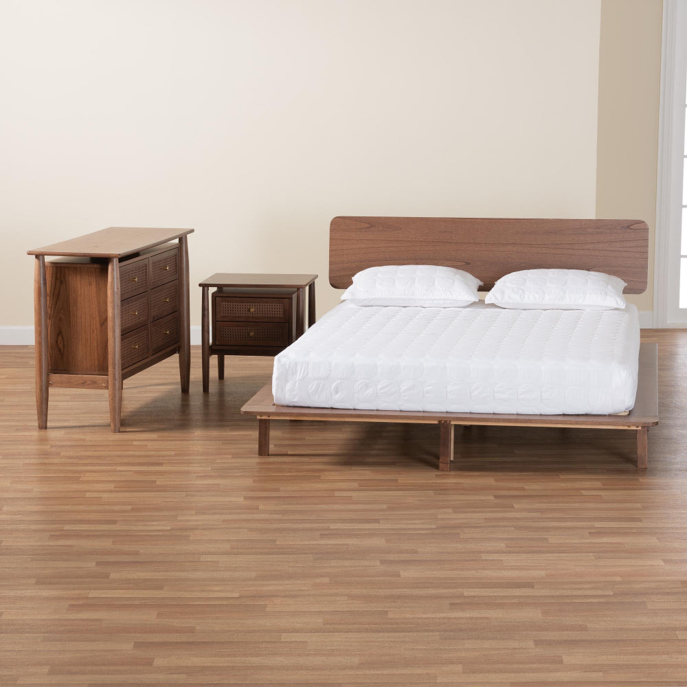 Baxton Studio - Alyssa King Bedroom Set in Walnut Brown - SW8598-Walnut-3PC King Bedroom set view 10