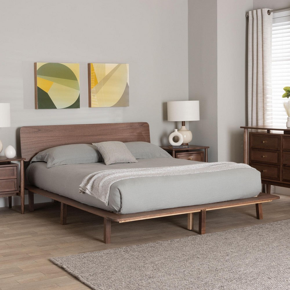 Baxton Studio - Alyssa King Size Bed in Walnut Brown - SW8598-Walnut-King view 7
