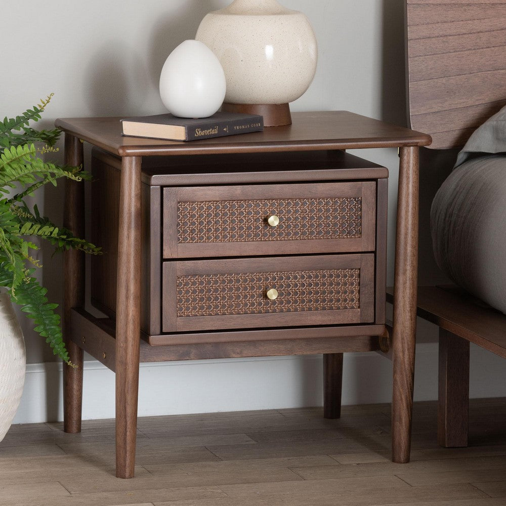 Baxton Studio - Alyssa Nightstand in Walnut Brown - SW8000-86NS-Walnut-Nightstand view 8