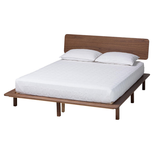 Baxton Studio - Alyssa Queen Size Bed in Walnut Brown - SW8598-Walnut-Queen view 1
