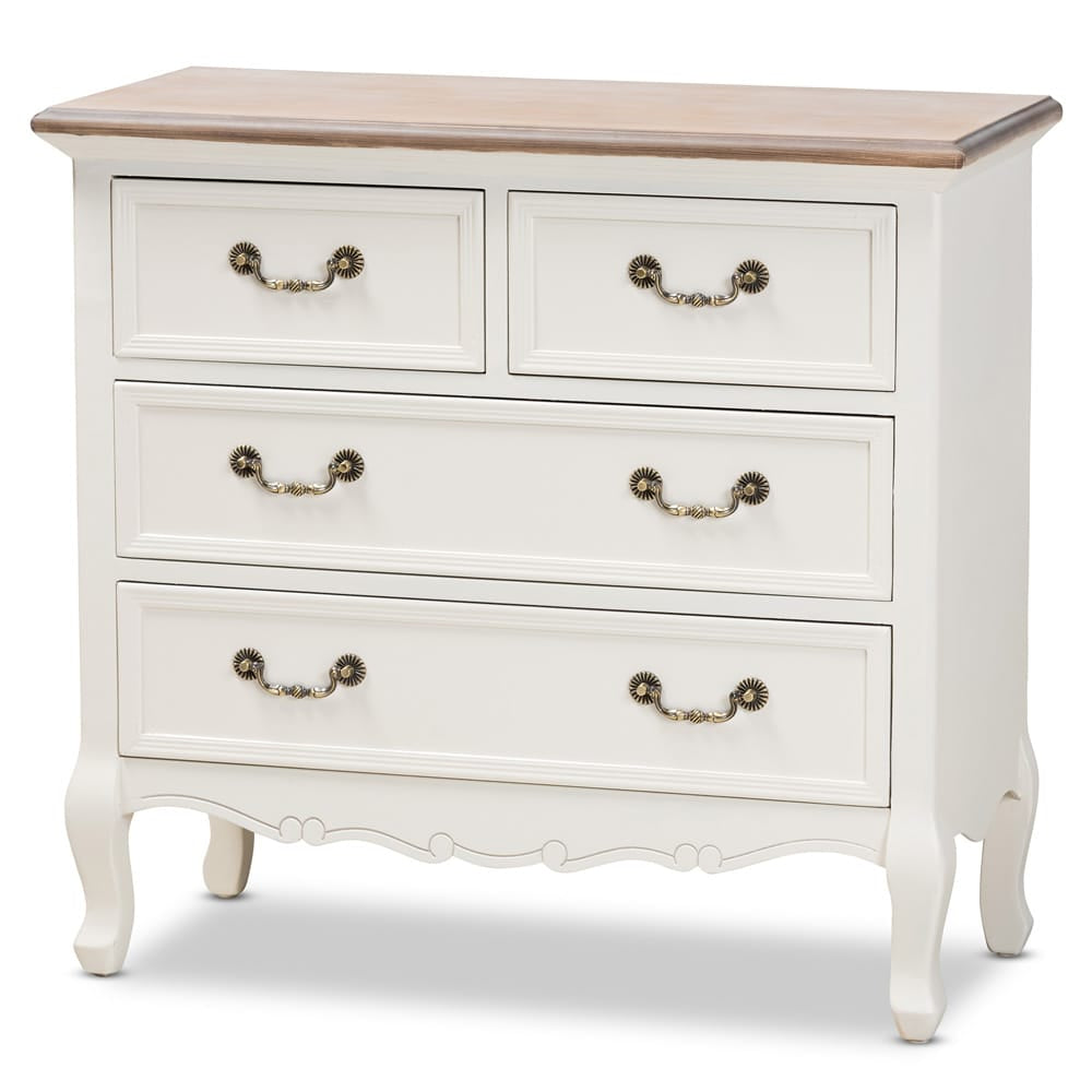Baxton Studio - Amalie Dresser in White/Oak - JY17B093-White-4DW-Cabinet view 1