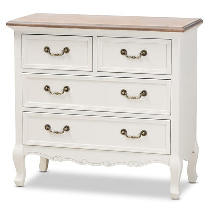Baxton Studio - Amalie Dresser in White/Oak - JY17B093-White-4DW-Cabinet view 1