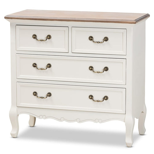 Baxton Studio - Amalie Dresser in White/Oak - JY17B093-White-4DW-Cabinet view 1