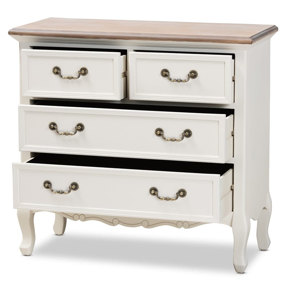 Baxton Studio - Amalie Dresser in White/Oak - JY17B093-White-4DW-Cabinet view 2