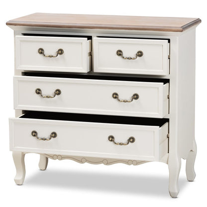Baxton Studio - Amalie Dresser in White/Oak - JY17B093-White-4DW-Cabinet view 2