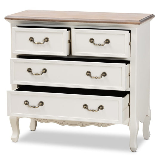 Baxton Studio - Amalie Dresser in White/Oak - JY17B093-White-4DW-Cabinet view 2