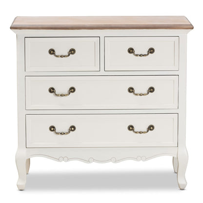 Baxton Studio - Amalie Dresser in White/Oak - JY17B093-White-4DW-Cabinet view 3