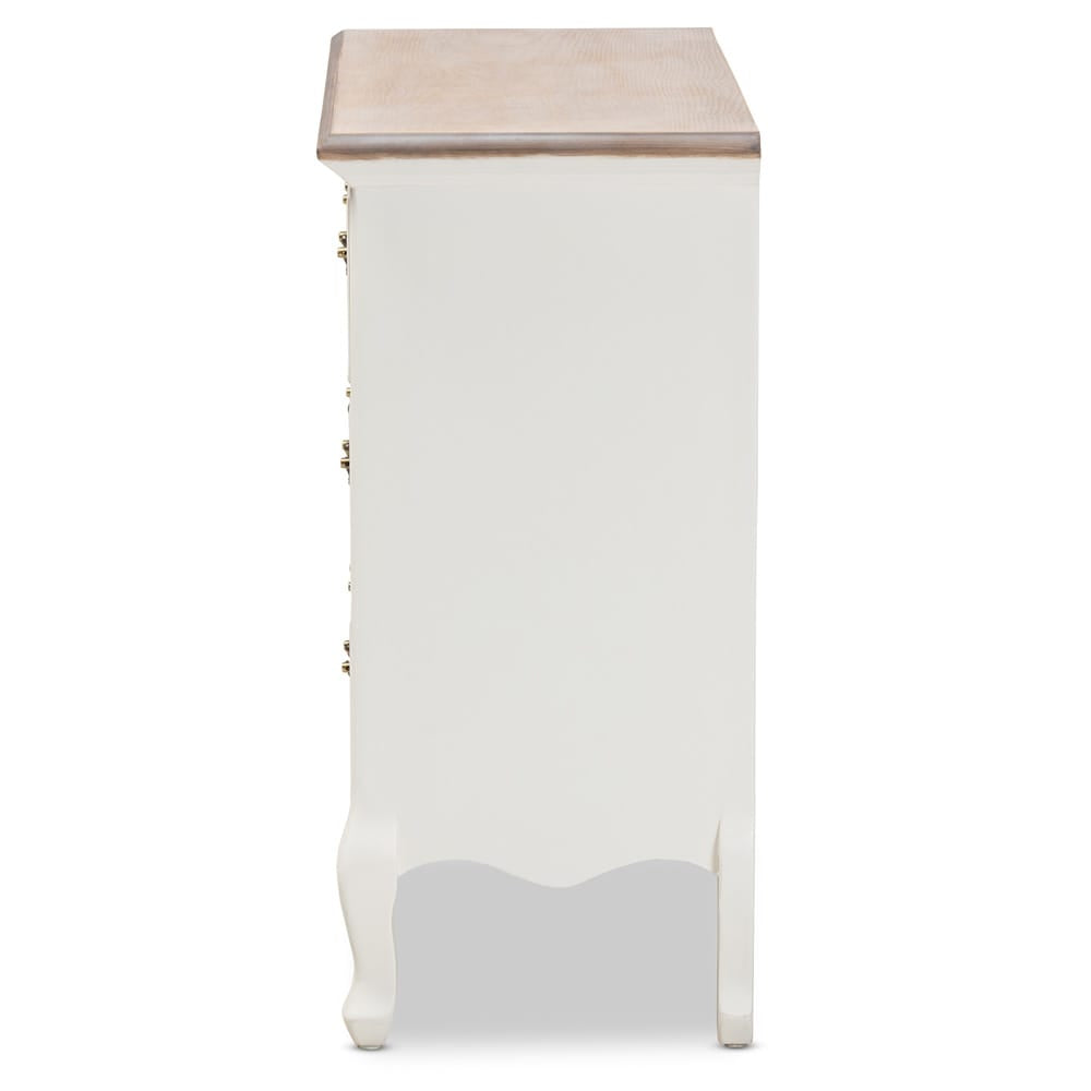 Baxton Studio - Amalie Dresser in White/Oak - JY17B093-White-4DW-Cabinet view 4
