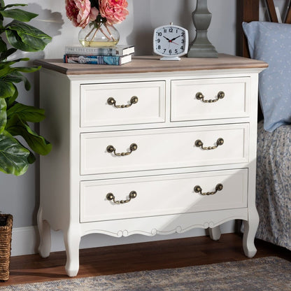 Baxton Studio - Amalie Dresser in White/Oak - JY17B093-White-4DW-Cabinet view 8