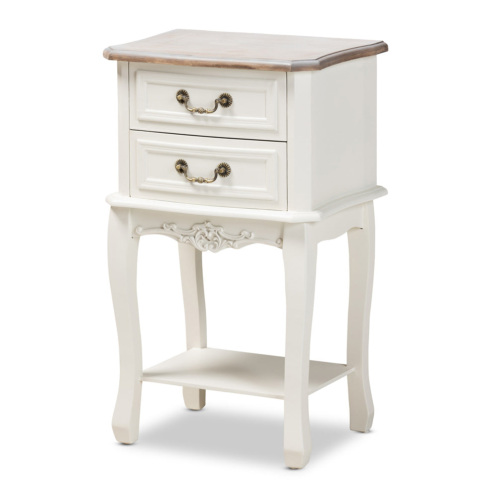 Baxton Studio - Amalie End Table in White/Oak - JY17B088-White-ET view 1
