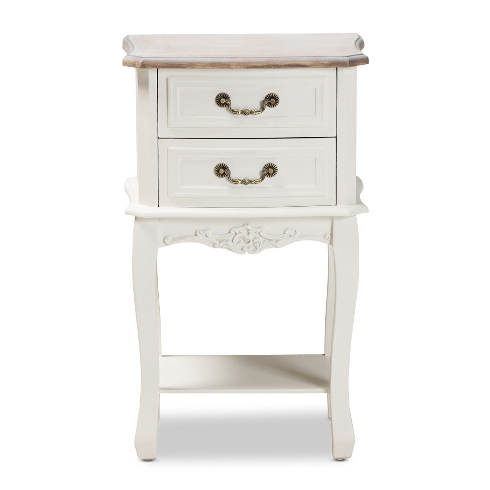 Baxton Studio - Amalie End Table in White/Oak - JY17B088-White-ET view 3