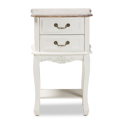 Baxton Studio - Amalie End Table in White/Oak - JY17B088-White-ET view 3