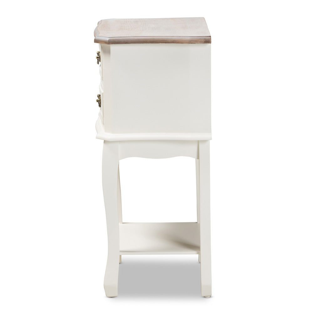 Baxton Studio - Amalie End Table in White/Oak - JY17B088-White-ET view 4