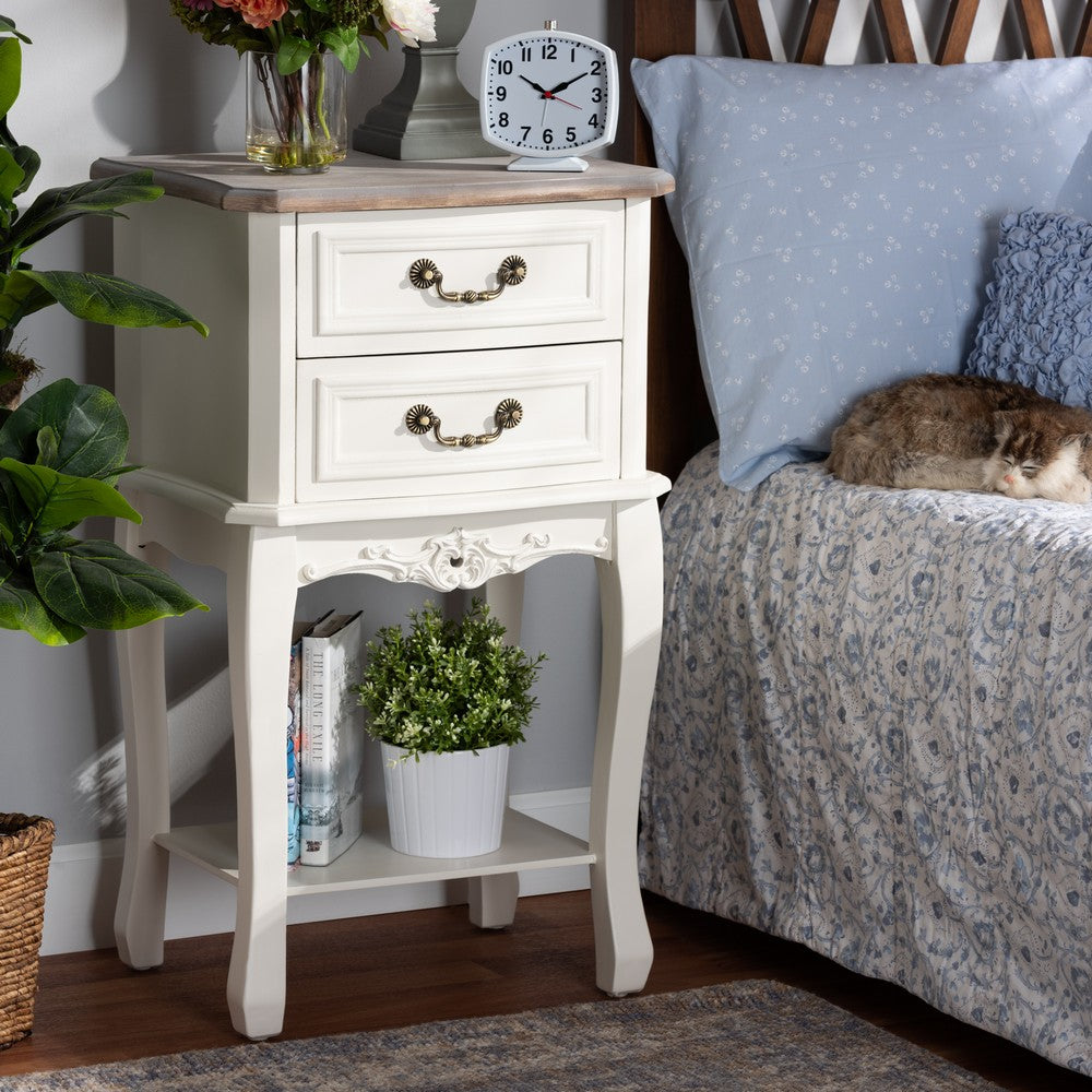 Baxton Studio - Amalie End Table in White/Oak - JY17B088-White-ET view 8