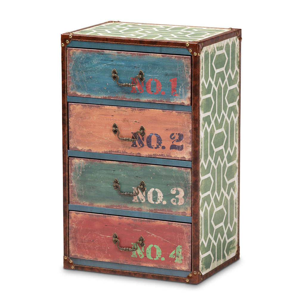 Baxton Studio - Amandine Storage Cabinet in Multicolor - SJ14512-Multi-4DW-Cabinet view 1