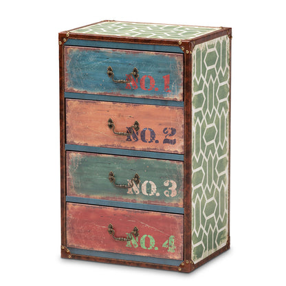Baxton Studio - Amandine Storage Cabinet in Multicolor - SJ14512-Multi-4DW-Cabinet view 1
