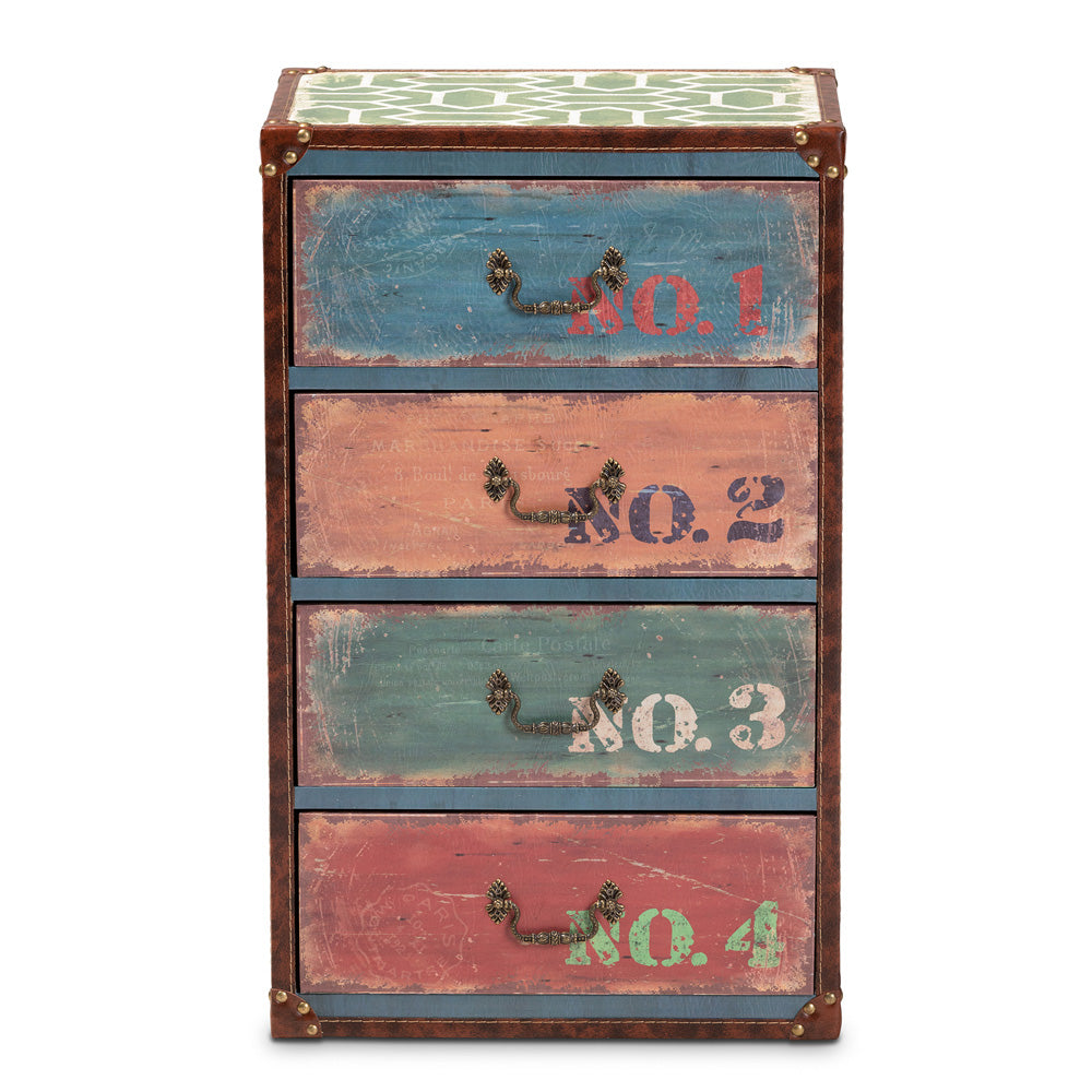 Baxton Studio - Amandine Storage Cabinet in Multicolor - SJ14512-Multi-4DW-Cabinet view 3