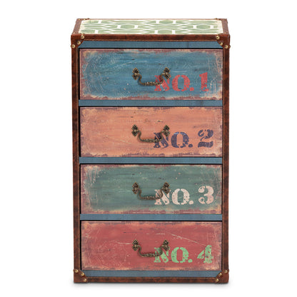 Baxton Studio - Amandine Storage Cabinet in Multicolor - SJ14512-Multi-4DW-Cabinet view 3