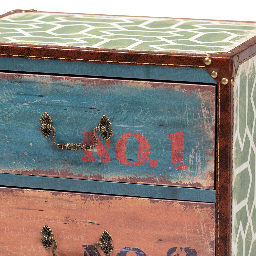 Baxton Studio - Amandine Storage Cabinet in Multicolor - SJ14512-Multi-4DW-Cabinet view 5