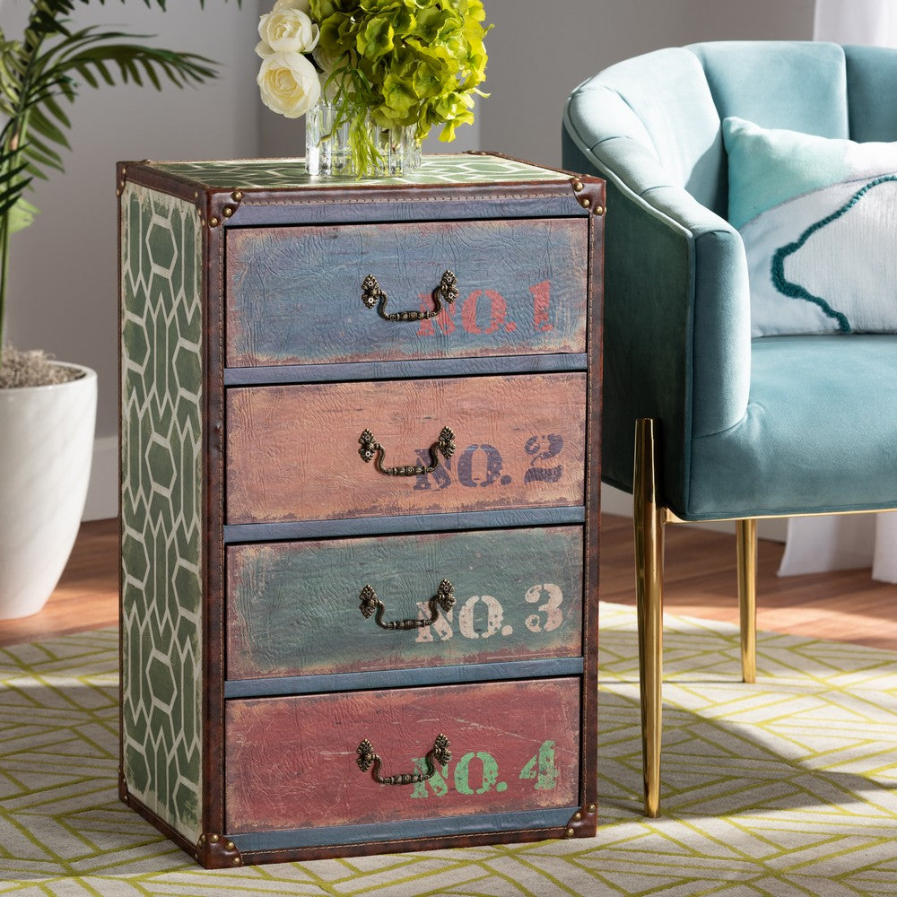 Baxton Studio - Amandine Storage Cabinet in Multicolor - SJ14512-Multi-4DW-Cabinet view 11