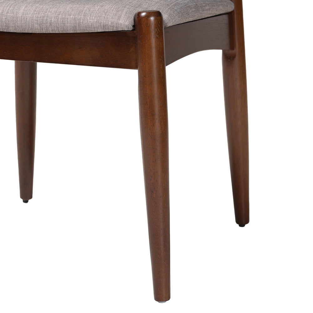 Baxton Studio - Amato Set of 2 Dining Chairs in Light Gray/Walnut - Aeron-Light Grey/Walnut-DC view 5