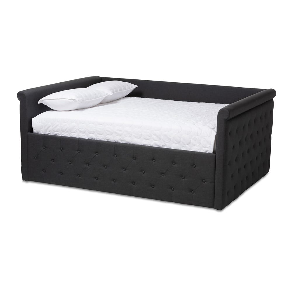 Baxton Studio - Amaya Queen Size Daybed in Dark Grey - CF8825-C-Dark Grey-Daybed-Q view 1